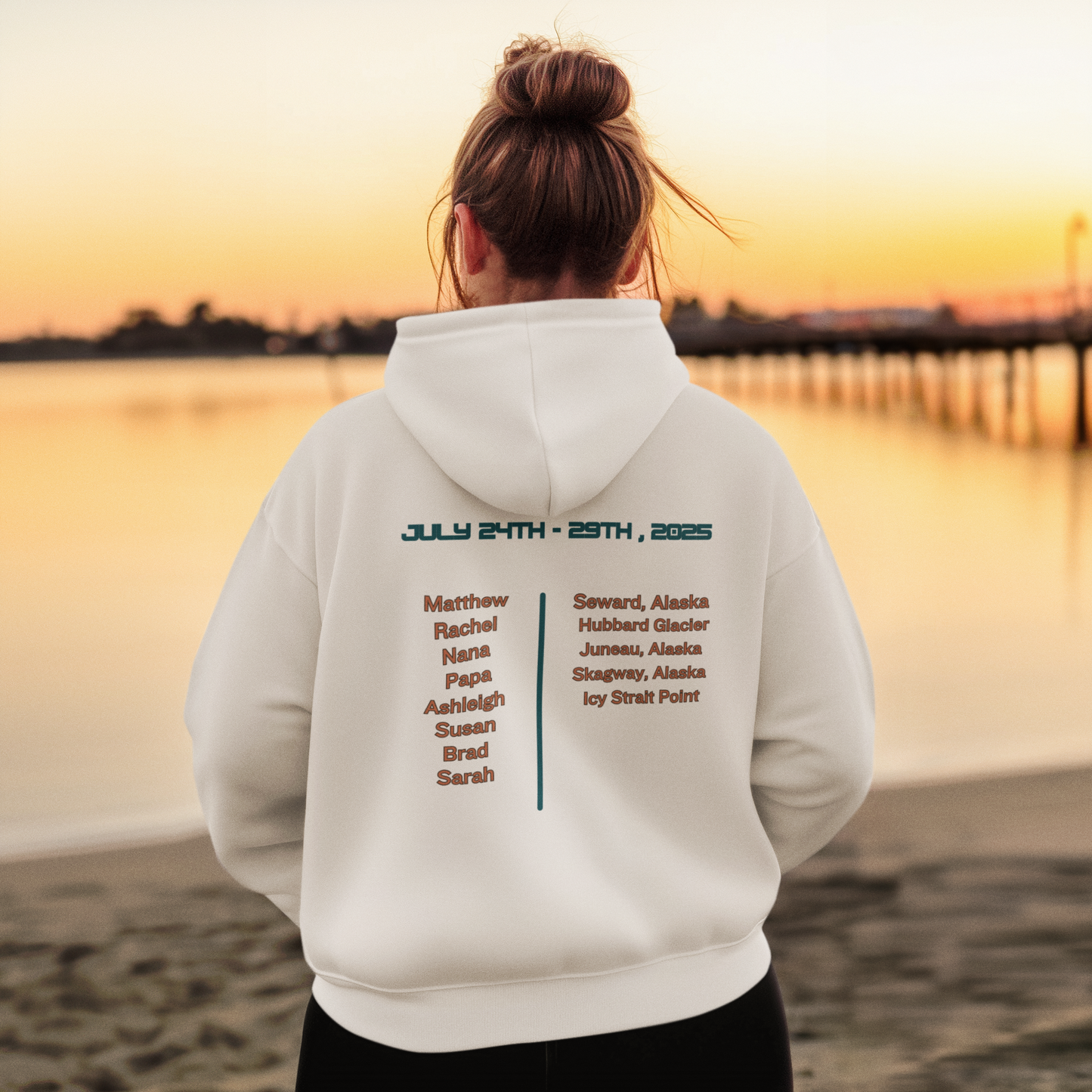 Personalized Alaska Cruise Unisex Eco Raglan Hoodie 2