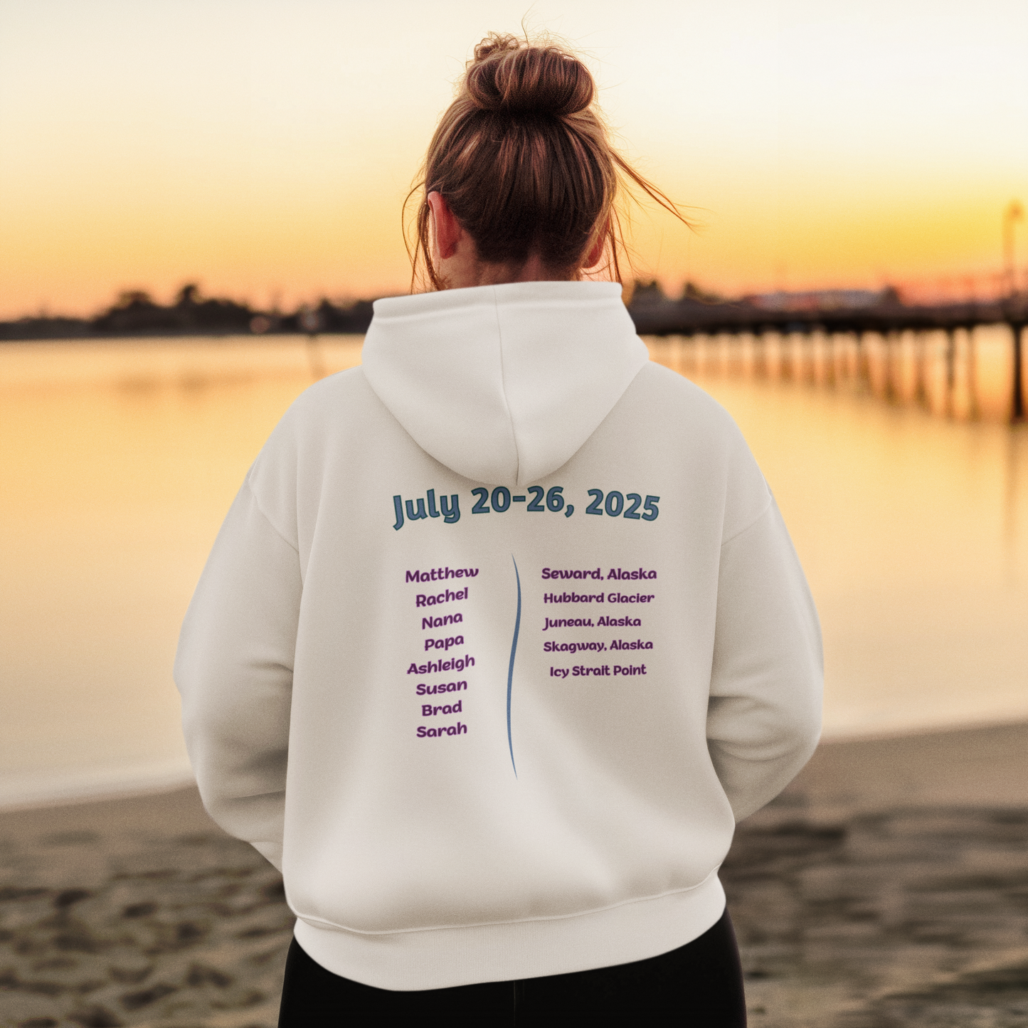 Personalized Alaska Cruise Unisex Eco Raglan Hoodie 6